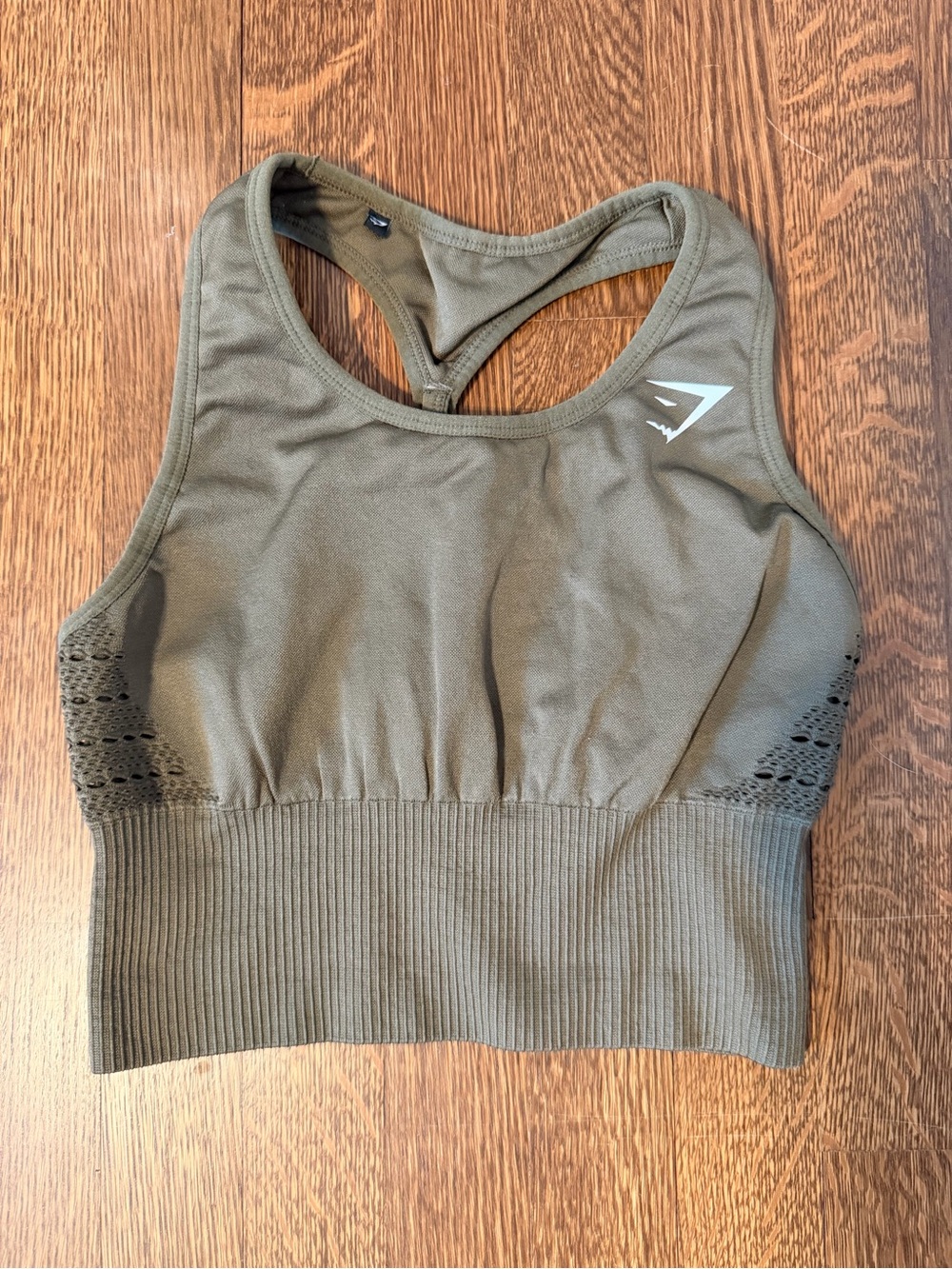 Gymshark Olive Green Seamless Racerback Sports Bra Small